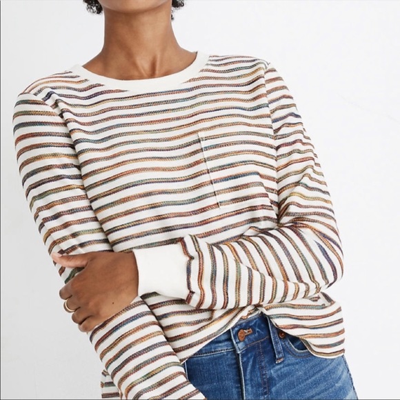 Madewell Tops - Madewell rainbow stripe long sleeve tee small